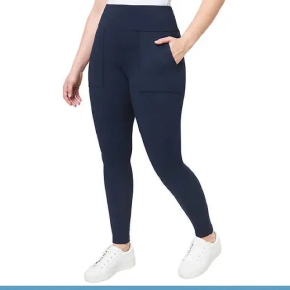 Women's Navy High-Waisted Leggings - Picture 1 of 9